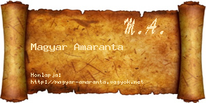 Magyar Amaranta névjegykártya
